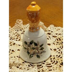 Vintage Lugene's Dinner Bell White State Flower Japan Collectible Decorative